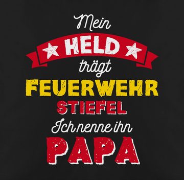 Shirtracer Dekokissen Mein Held trägt Feuerwehrstiefel, Papa