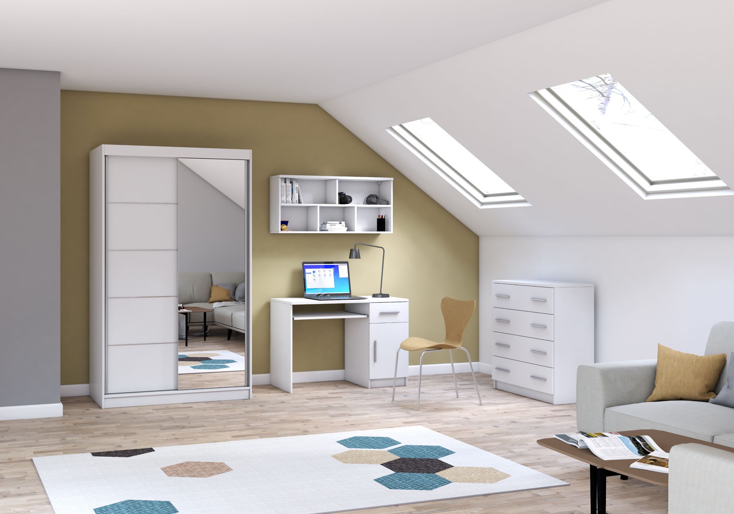 Jugendzimmer-Set Tavilo in Weiß