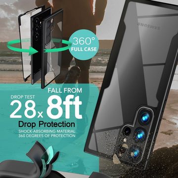 Nalia Smartphone-Hülle Samsung Galaxy S23 Ultra, Klare 360 Grad Hülle / Rundumschutz / Hybrid Case / Schutzrahmen Matt