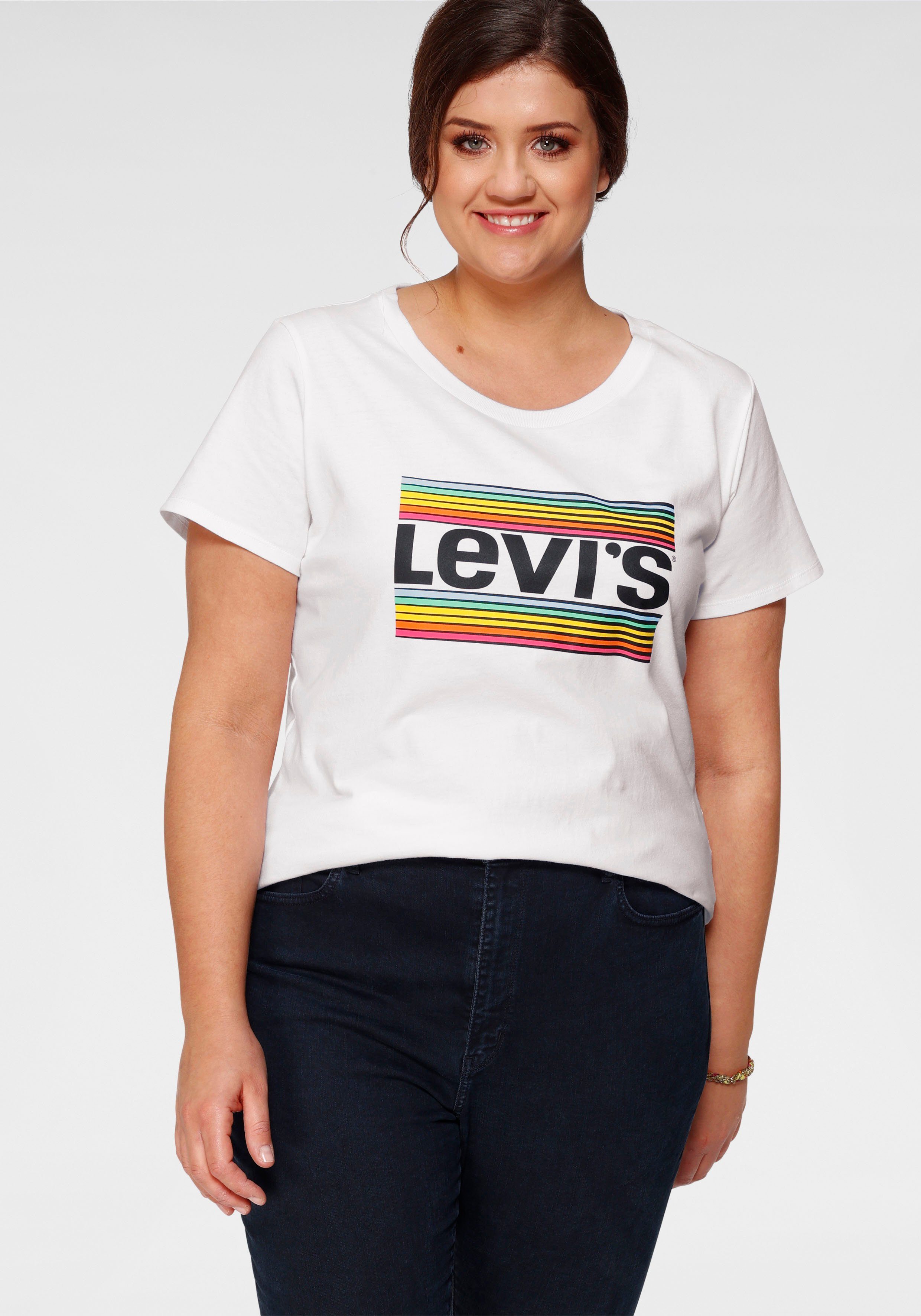 Levi's® Plus Rundhalsshirt »The Perfect Tee Pride Edition« mit Regenbogen-Batwing-Logodruck  online kaufen | OTTO