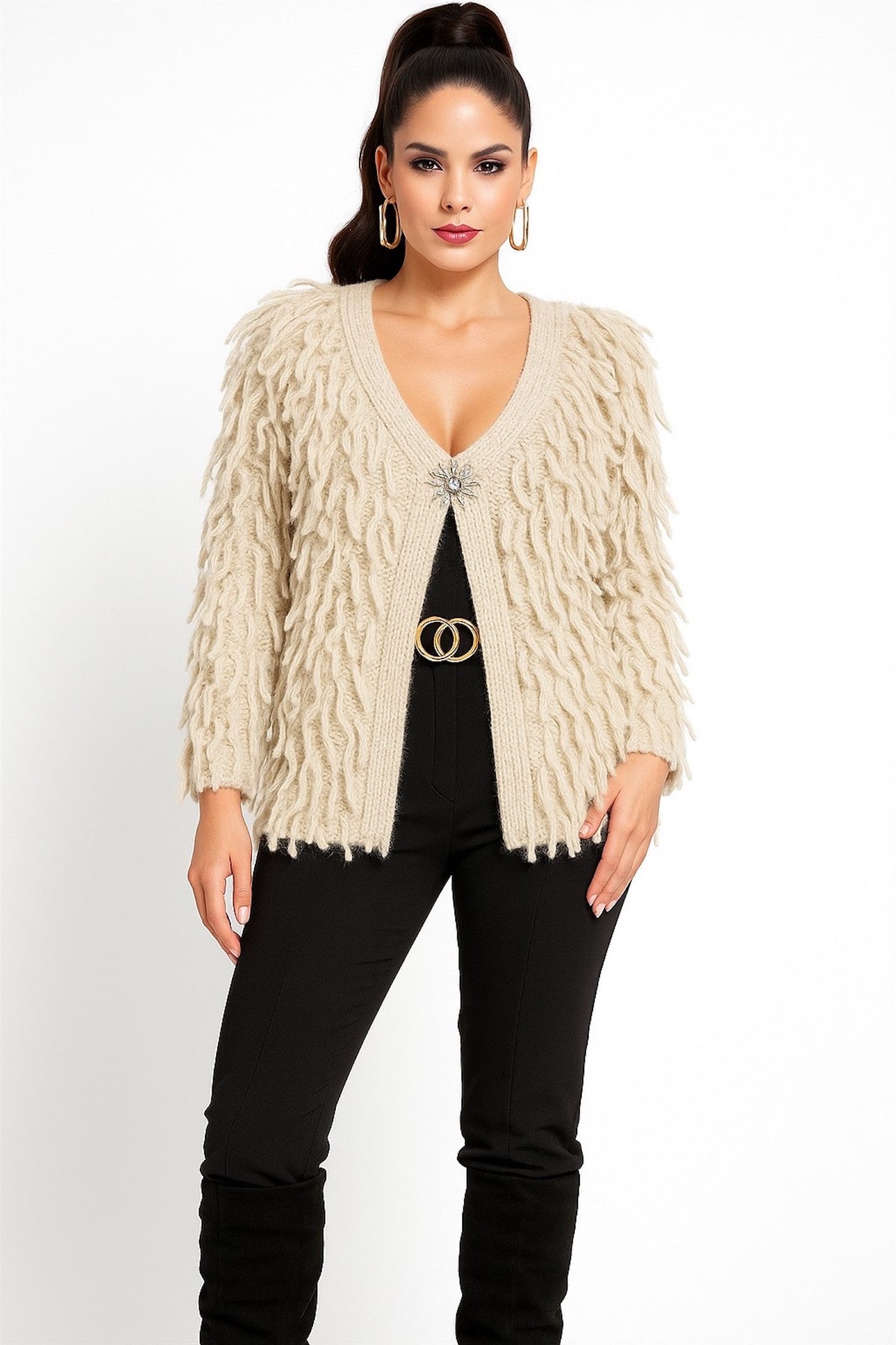 Worldclassca Cardigan WORLDCLASSCA Strickjacke Cardigan Fransen Strickpulll günstig online kaufen