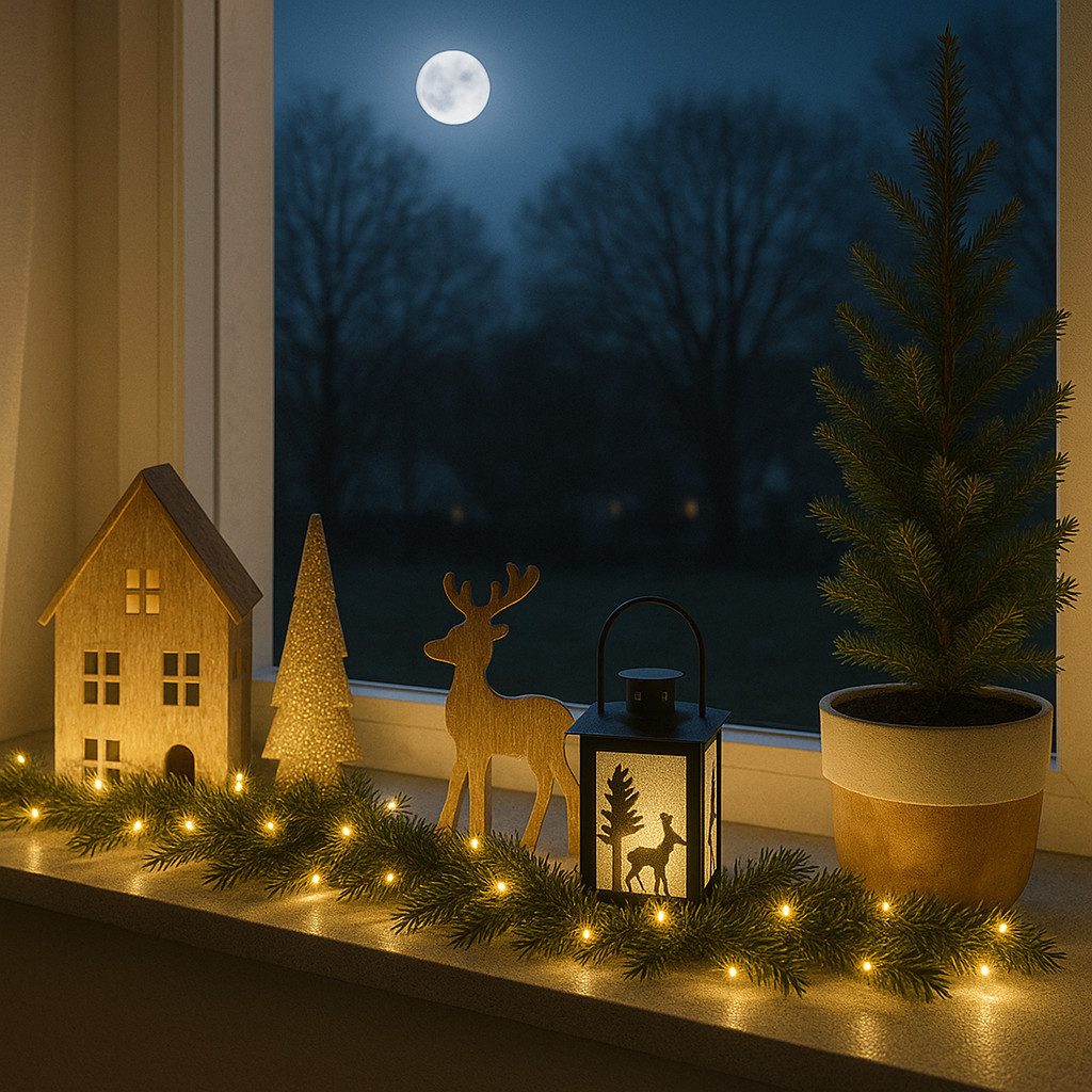 shop'n smile ideoon LED-Lichterkette LED-Lichterkette warmweiß (7,5m) – Wasserdicht mit Timer für außen, Länge der Zuleitung: 3 m