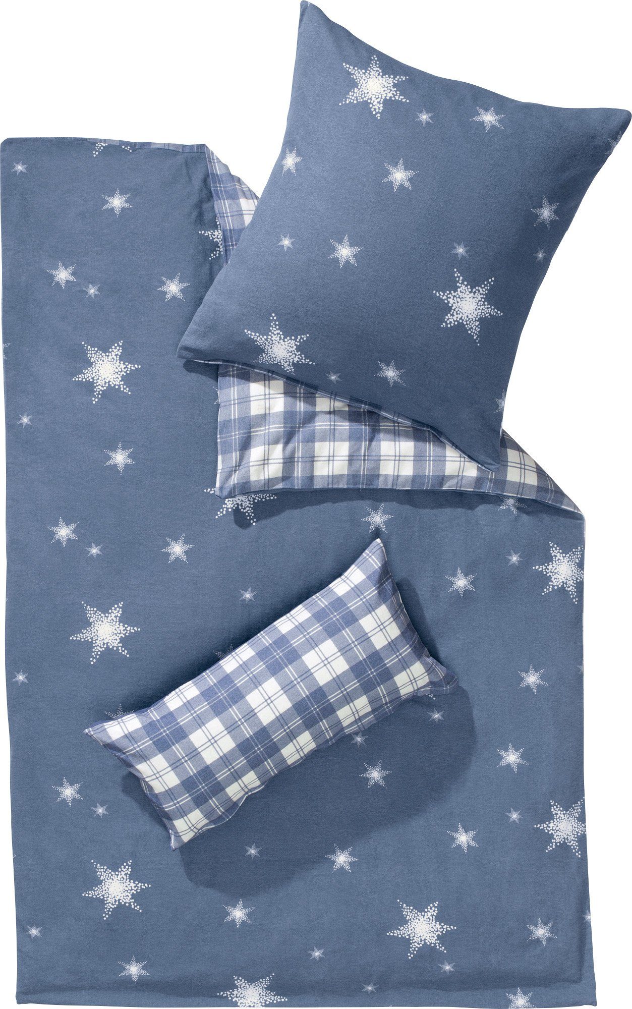 Dormisette Bettwäsche Wendebettwäsche, Biber, Karo günstig online kaufen