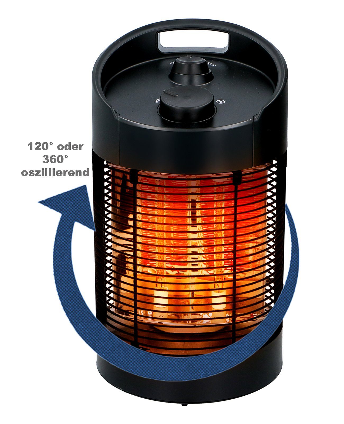 Alpina Heizstrahler Infrarotstrahler mit 2 Heizstufen, 700 W, Infrarot Heizgerät, Infrarotheizung, Heizstrahler
