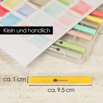OfficeTree Marker OfficeTree Mini Twin Marker Pastell Farben (wp), (Set 16-tlg)