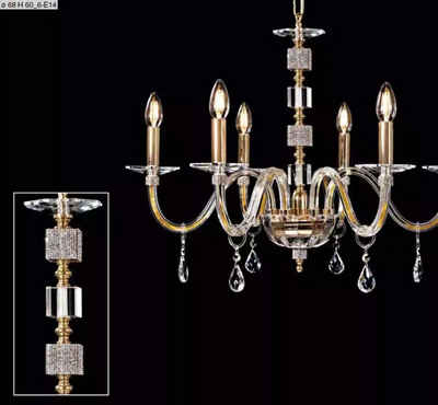 JVmoebel Kronleuchter Luxuriöse Kristall Deckenleuchte Kerzenlampe Deckenlampe Stil Design, Made in Italy