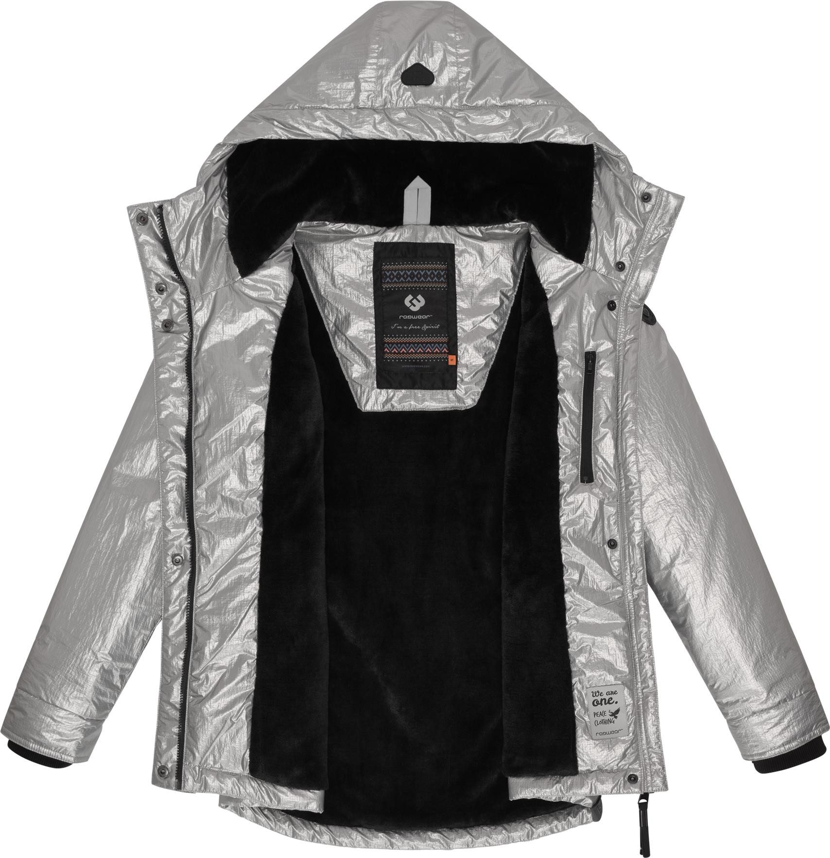 Ragwear Winterjacke Monadde Bling Glänzende warme Jacke mit Kapuze – Bild 5 von 5