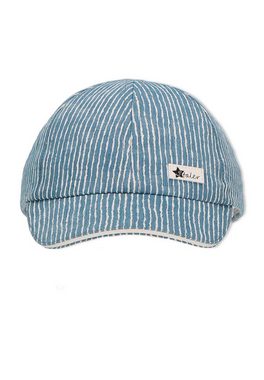 Sterntaler® Beanie Baseball-Cap (1-St) Baseball-Cap - Basecap in Mittelblau mit weißen Streifen - Cap für Kinder gestreifte Cappie mit elastischem Gummizug und UV-Schutz 15+