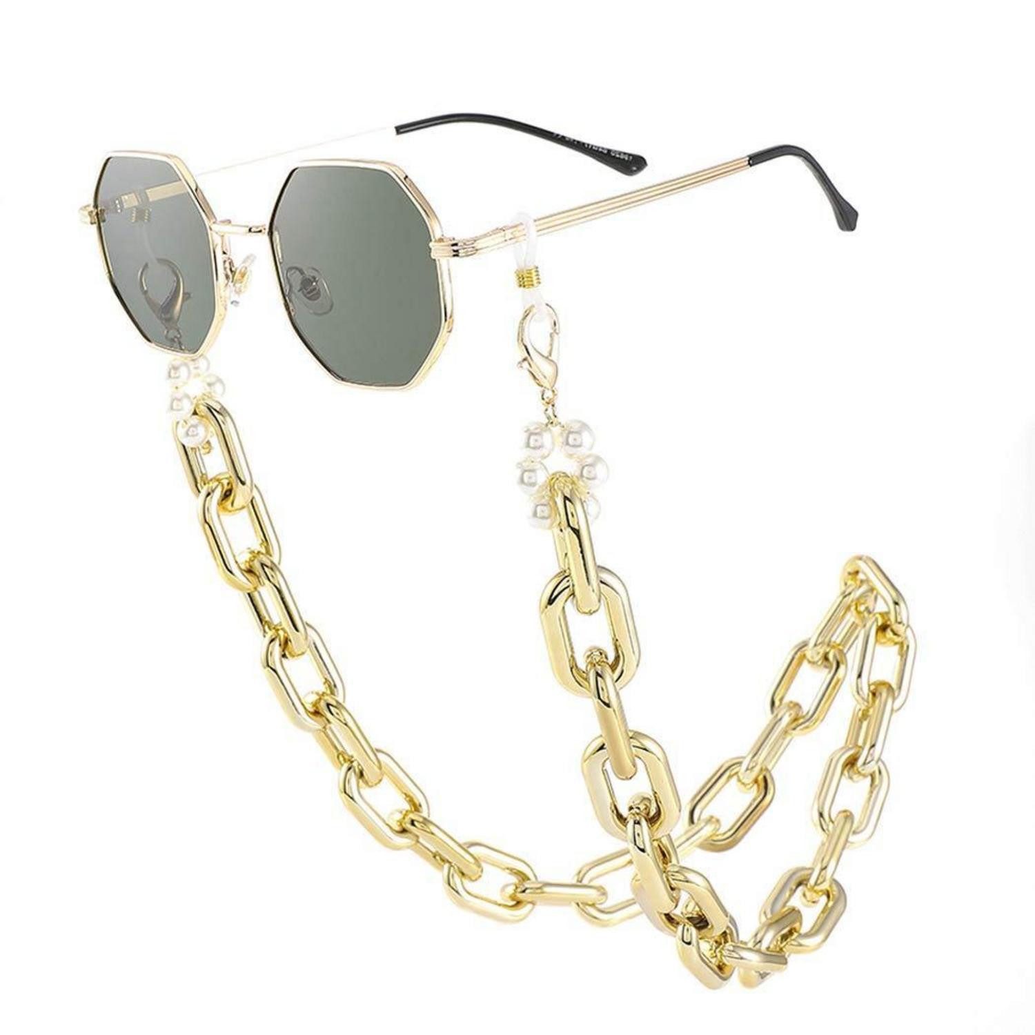 LuxusKollektion Brillenkette Brillenkette Perlen Gold 68cm