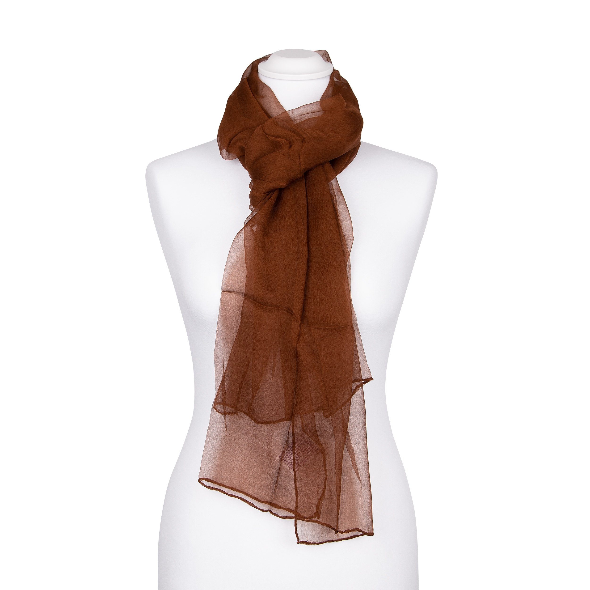 Seidenschal Seidenstola Schal Halstuch Chiffon Cappuccino