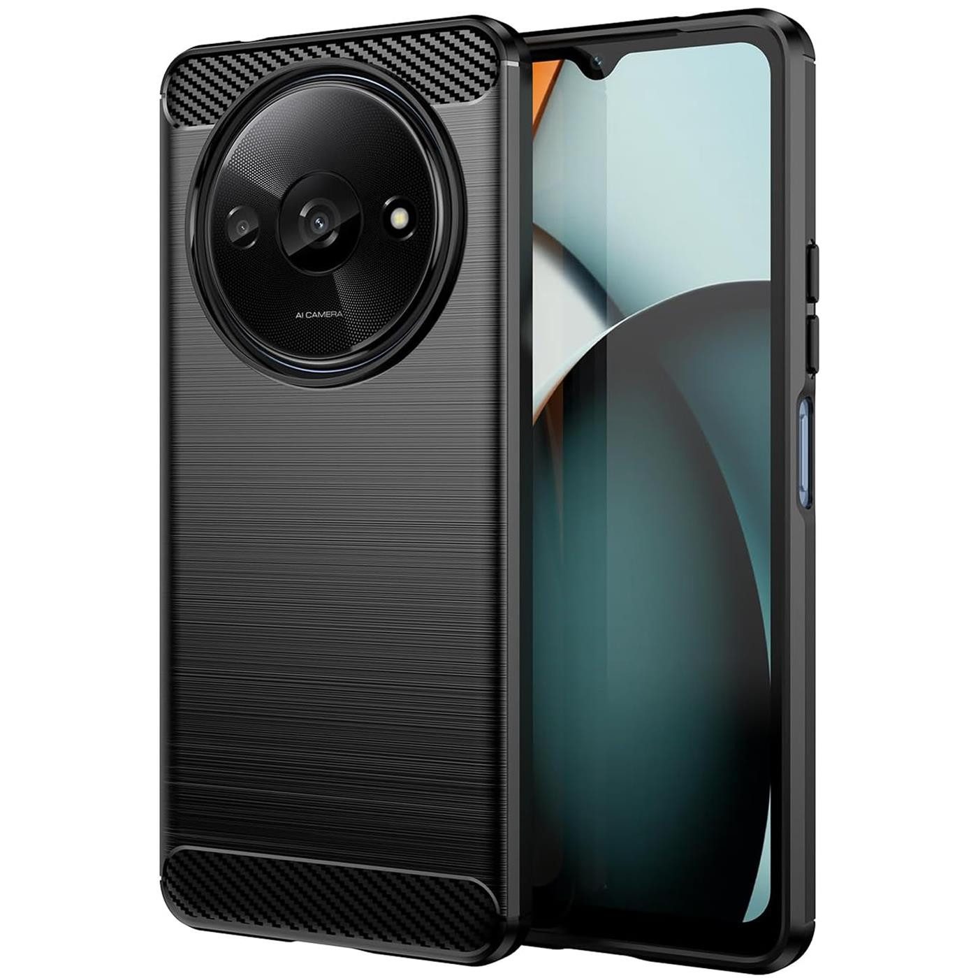 CoolGadget Handyhülle Carbon Handy Hülle für Xiaomi Redmi A3 6,71 Zoll, robuste Telefonhülle Case Schutzhülle für Redmi A3 Hülle