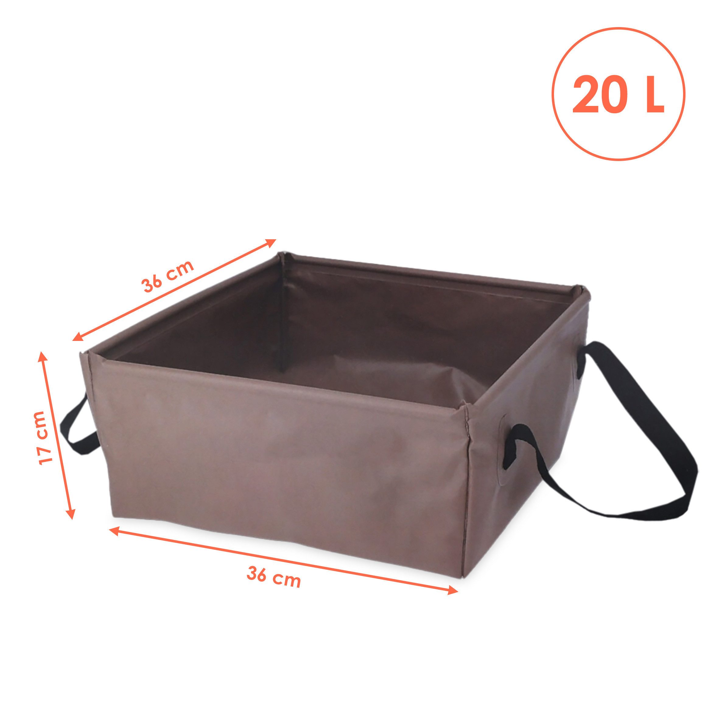 Thumbnail - Spetebo Falteimer Camping Spülbecken - 36 x 36 cm faltbar - 20 Liter, (Anzahl, 1-tlg., Stück), mit praktischen Tragegrif...