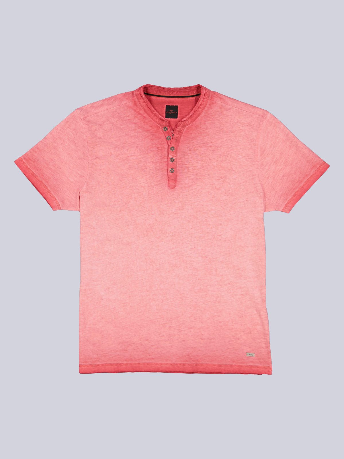 T-Shirt Herren Henley-Shirt uni, Hellrot