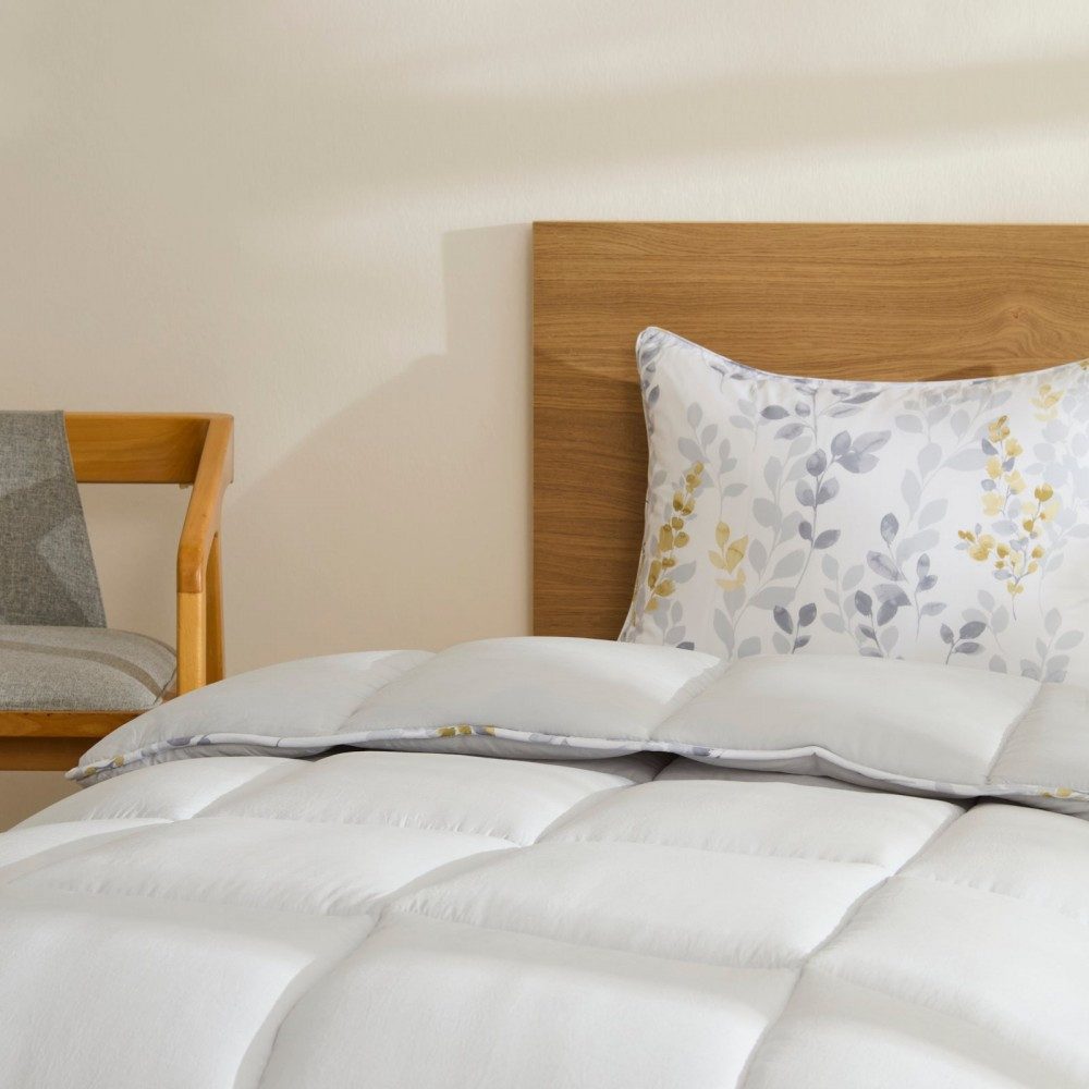 Karaca Bettwäsche Karaca Leaf Graues Einzel Comforter Bettdecke Set 135x200 günstig online kaufen