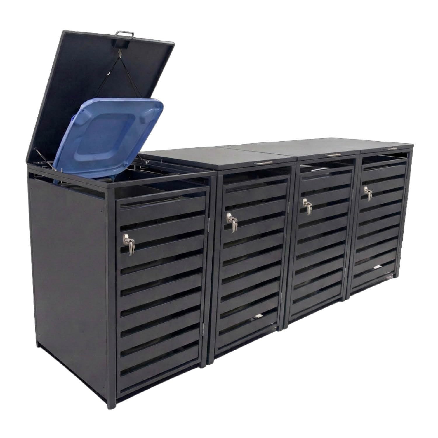 LagerZwei Mülltonnenbox Mülltonnenbox 240 l (Set, 4 St), abschließbar, wetterfest