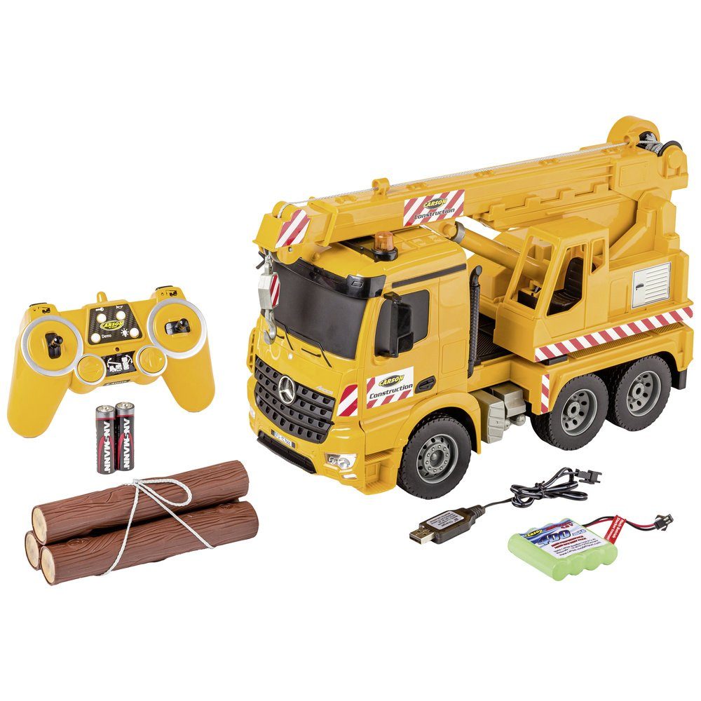 CARSON RC-Traktor Carson Modellsport MB Arocs Kranwagen 1:20 RC Einsteiger Funktionsmode