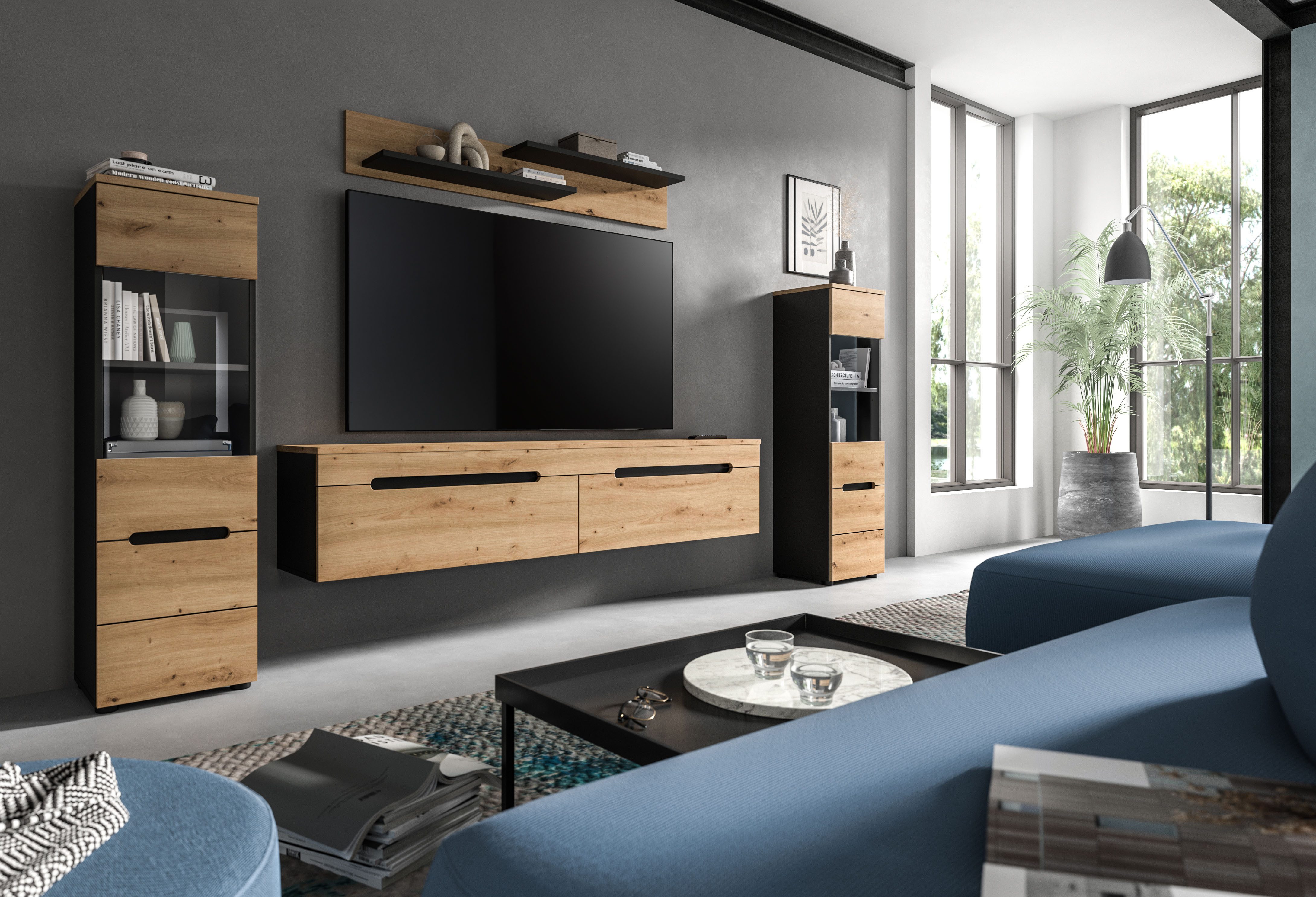 INOSIGN Wohnwand REHAT, TOPSELLER!, 4-teilig, wahlweise stehend und hängend günstig online kaufen