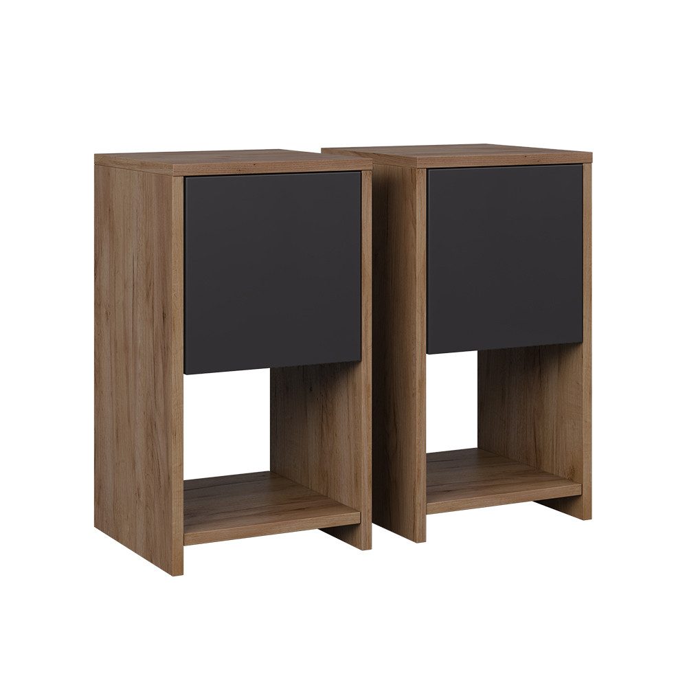 Vicco Nachtschrank Evo, Goldkraft Eiche/Anthrazit, 2er günstig online kaufen