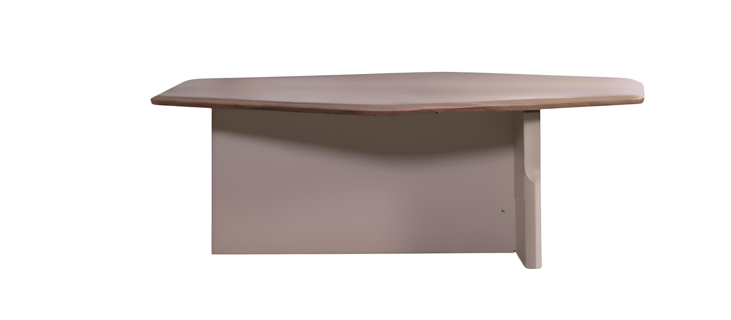 Xlmoebel Couchtisch Beiger minimalistischer Couchtisch mit asymmetrischer Form, Made in Europa