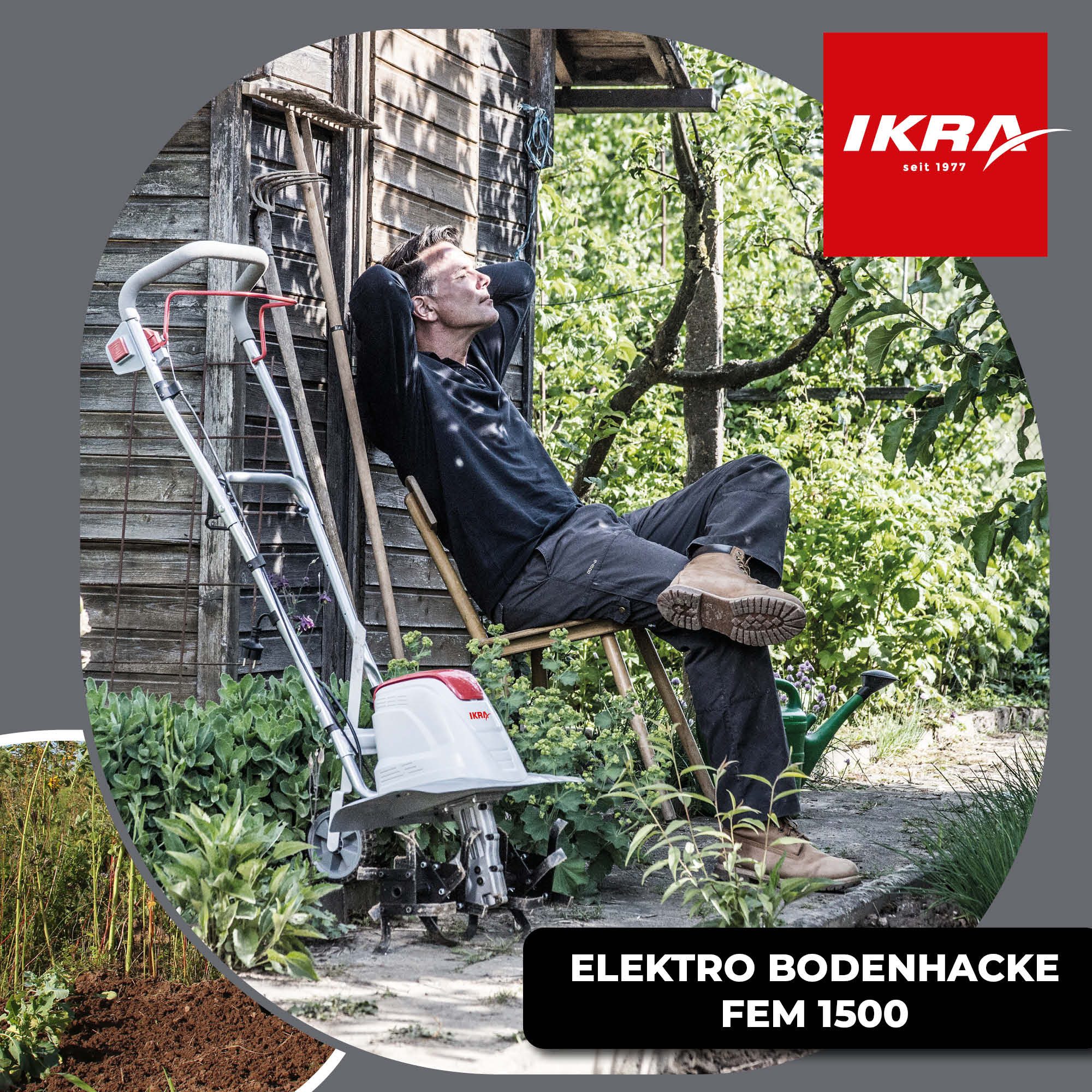 ikra GmbH Elektromotorhacke FEM 1500, 45 cm Arbeitsbreite, 1500 W, 17 bis 45 cm breit & bis 23 cm tief