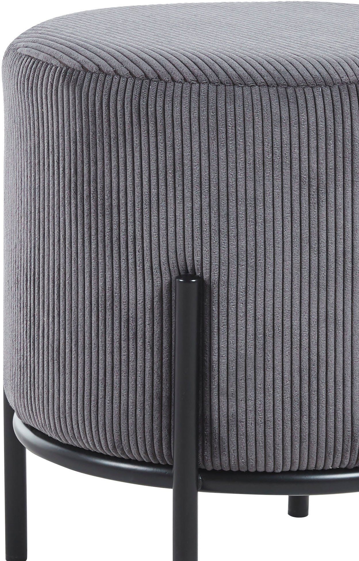 SalesFever Polsterhocker Komfortabler Polsterhocker, mit Design-Gestell aus schwarzem Metall