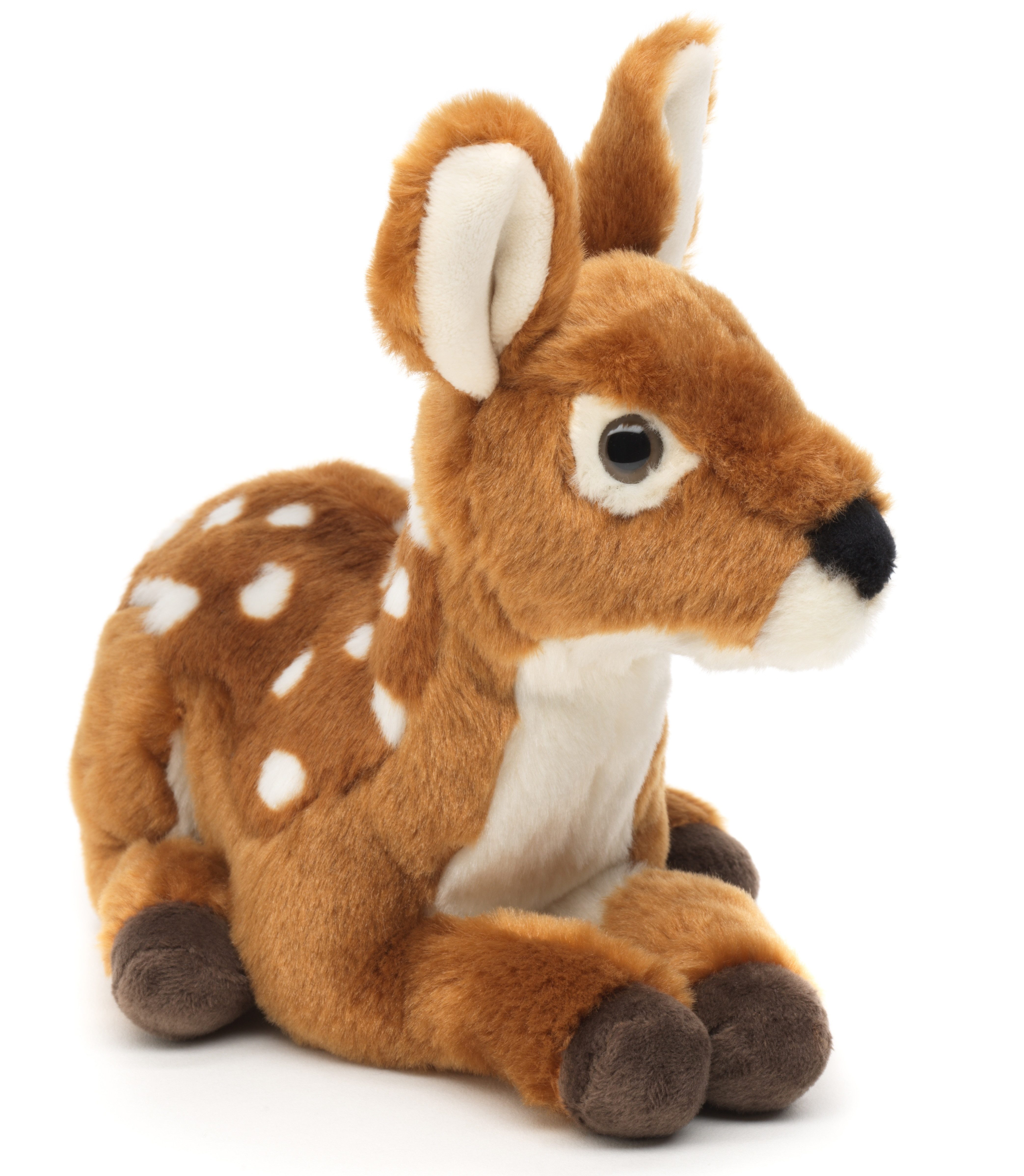 Uni-Toys Kuscheltier Rehkitz, liegend - 21 cm (Länge) - Plüsch-Reh - Plüschtier, zu 100 % recyceltes Füllmaterial