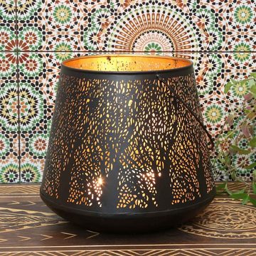 Casa Moro Windlicht Orientalische Laterne Como Groß Ø 28cm mit Henkel & Waldmotiv, Windlicht Laterne mit Henkel, IRL73