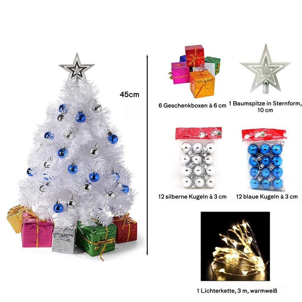Bomiclss Künstlicher Weihnachtsbaum Mini-Weihnachtsbaum, künstlicher Weihnachtsbaum mit LED-Beleuchtung, für Festtagsdekoration, indoor outdoor geeignet für Tis – Bild 2 von 5