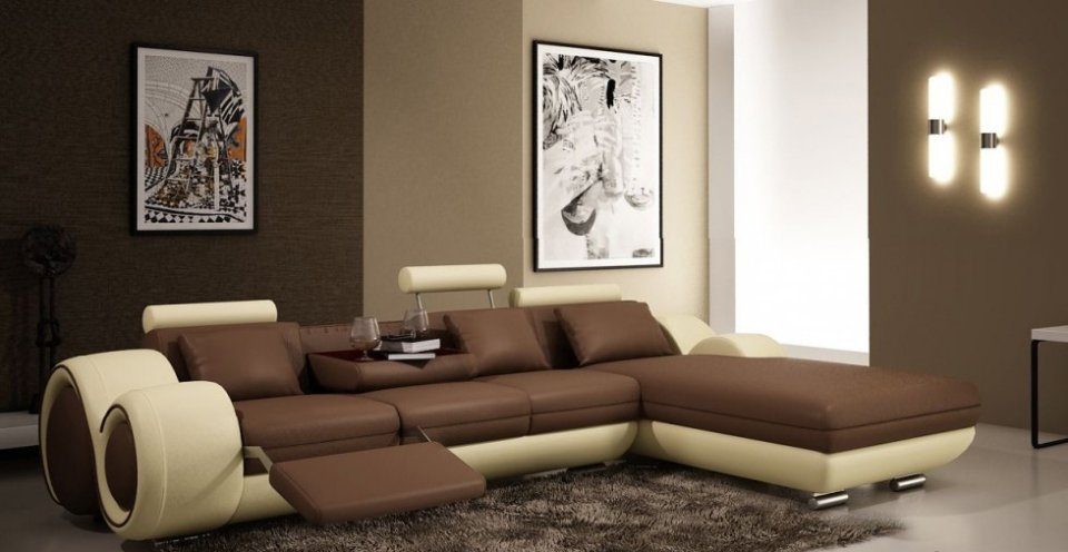JVmoebel Ecksofa, Patentiertes Design Ecksofa Sofa Couch Polster Leder Ecke