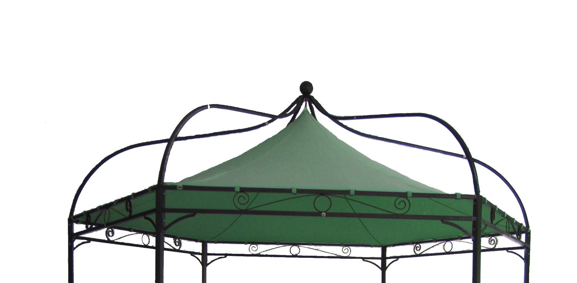DEGAMO Pavillon-Ersatzdach MODENA, 6-eckig 320cm Durchmesser, Farbe dunkelgrün, wasserdicht