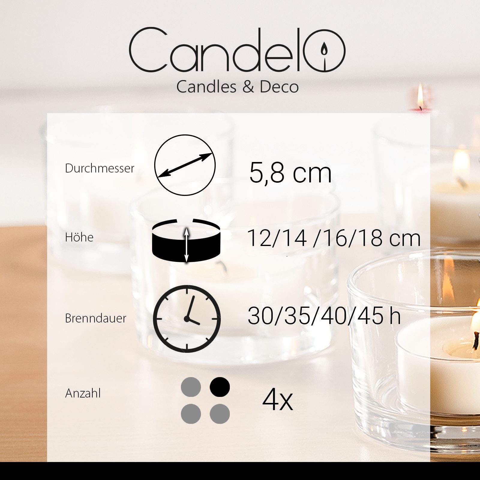 Candelo Stumpenkerze Stumpenkerzen Bordeaux 4er Set – Weihnachtskerzen 12–1 günstig online kaufen