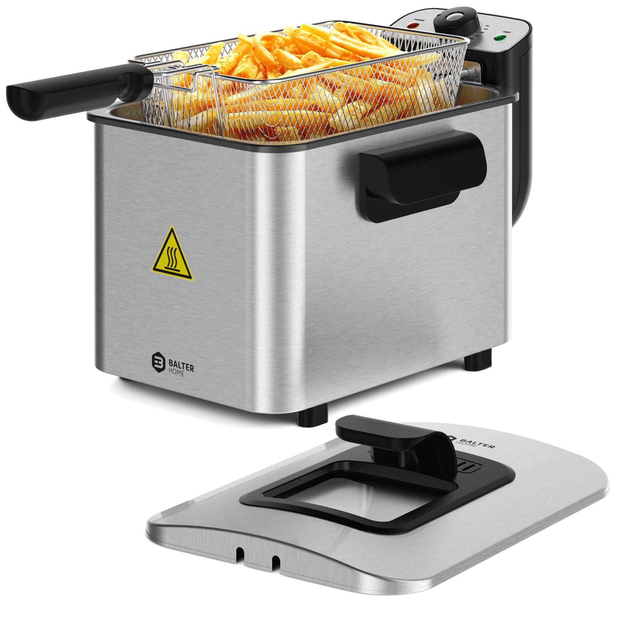 Balter Akku-Handstaubsauger FR-4L, Friteuse, 4 Liter, Edelstahl, regelbare Temperatur, 2200W