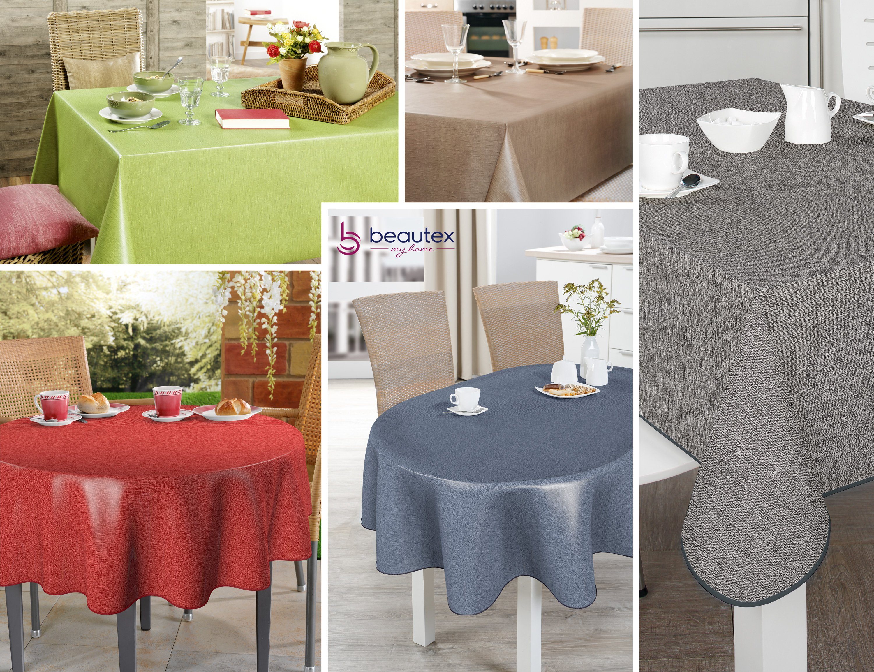 Beautex Tischdecke Wachstuch Tischdecke abwischbar rutschfest mit Paspelband Eckig Rund (1-tlg)