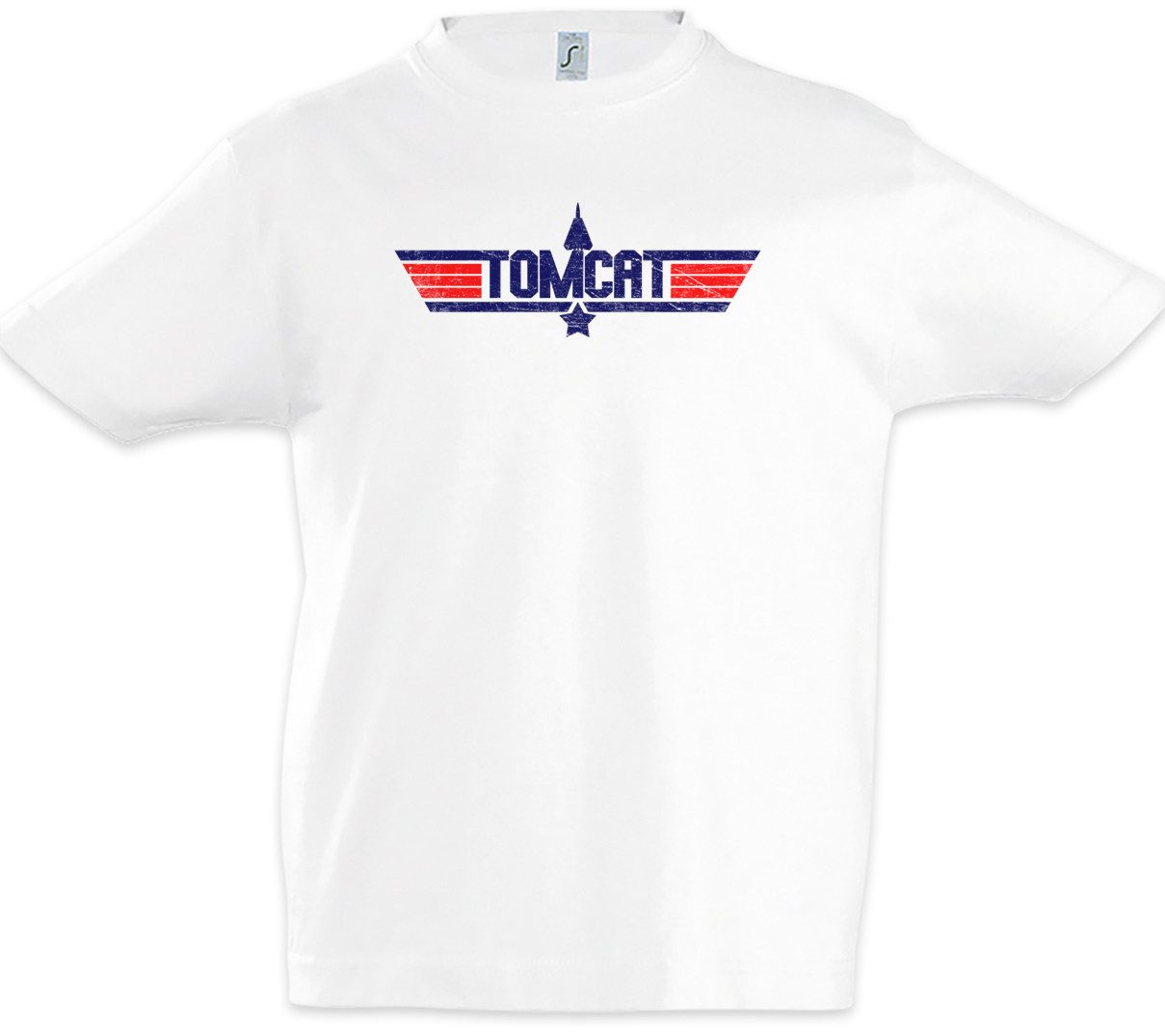 Print-Shirt Tomcat Kinder T-Shirt Top 80s kult Eigties Jet Düsenjet Fun Flugzeug