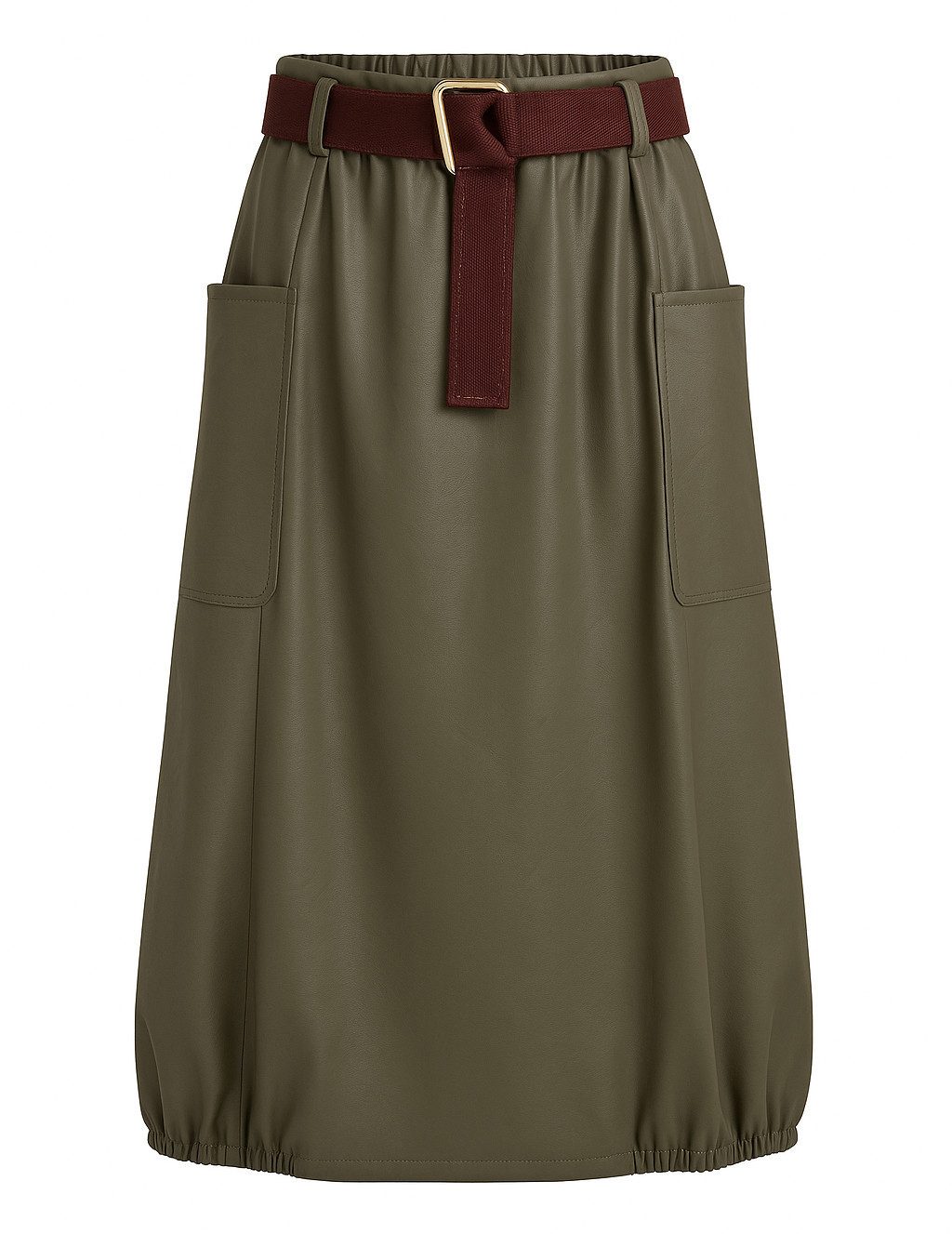 Mississhop A-Linien-Rock Damen Midirock in Lederoptik günstig online kaufen