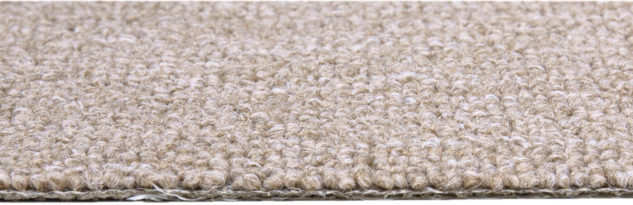 Teppichboden Coupon Luton, beige pflegeleicht meliert, Breite Feinschlinge strapazierfähig oder 400 rechteckig, Andiamo, 500 & 6 cm, cm mm, Höhe