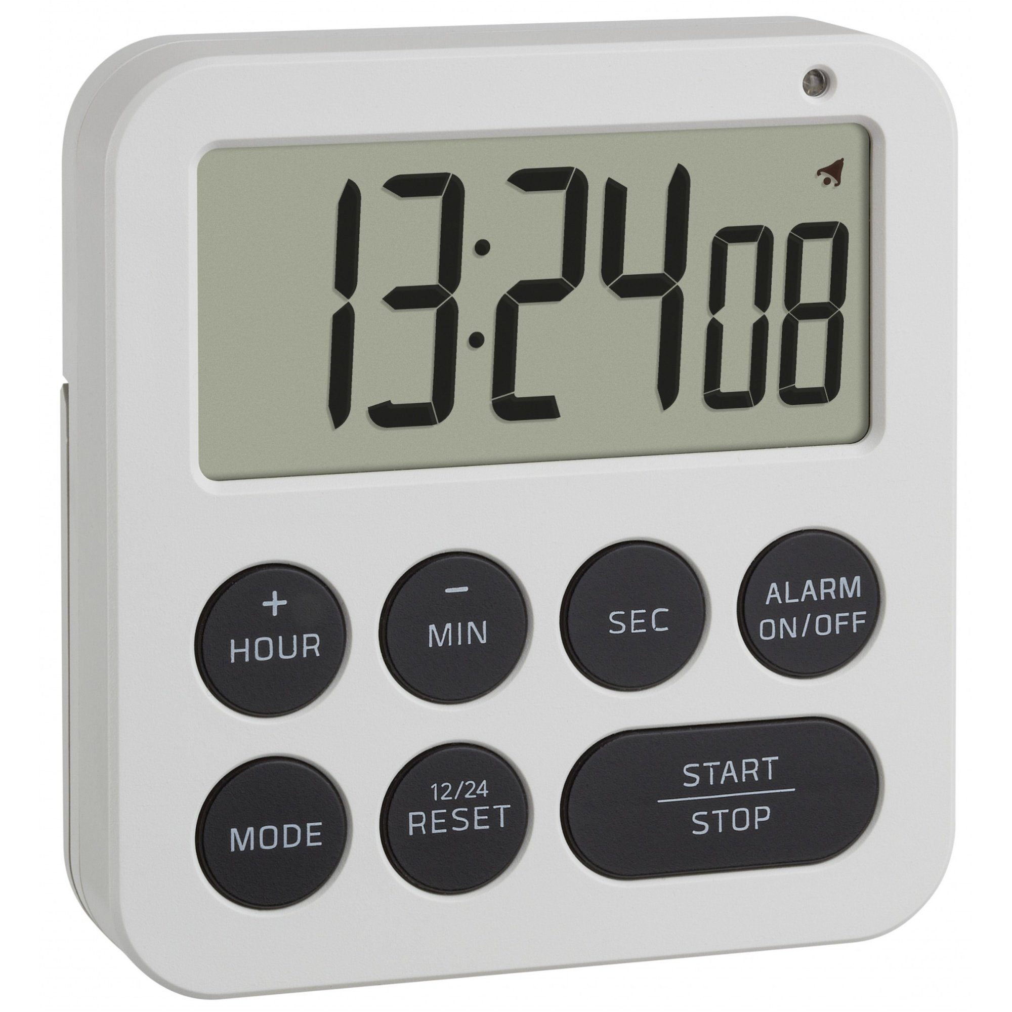 TFA Dostmann analoge keuken timer, 38.1041, eierwekker, instelbaar tot 60 min, mechanisch, zonder batterijen, zwart/wit, (L) 60 x (B) 66 x (H) 40 mm