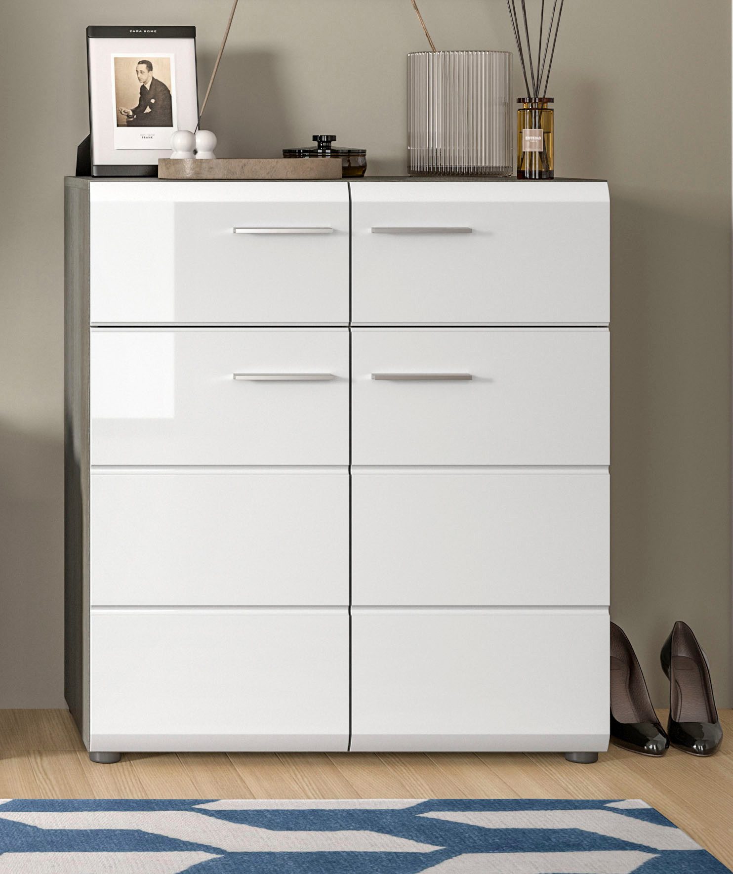 INOSIGN Schuhschrank Rumba, Breite 80 cm, Hochglanz Front, 2 Türen, 4 Einle günstig online kaufen