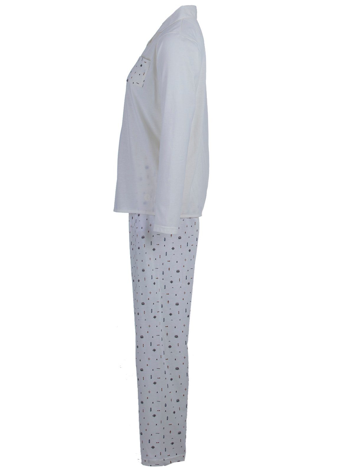 zeitlos Schlafanzug off-white - Pyjama Set Auge Langarm
