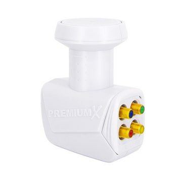 PremiumX Quattro LNB SAT für Multischalter 0,1dB DVB-S2 HD 4K 8K Wetterschutz Monoblock-LNB