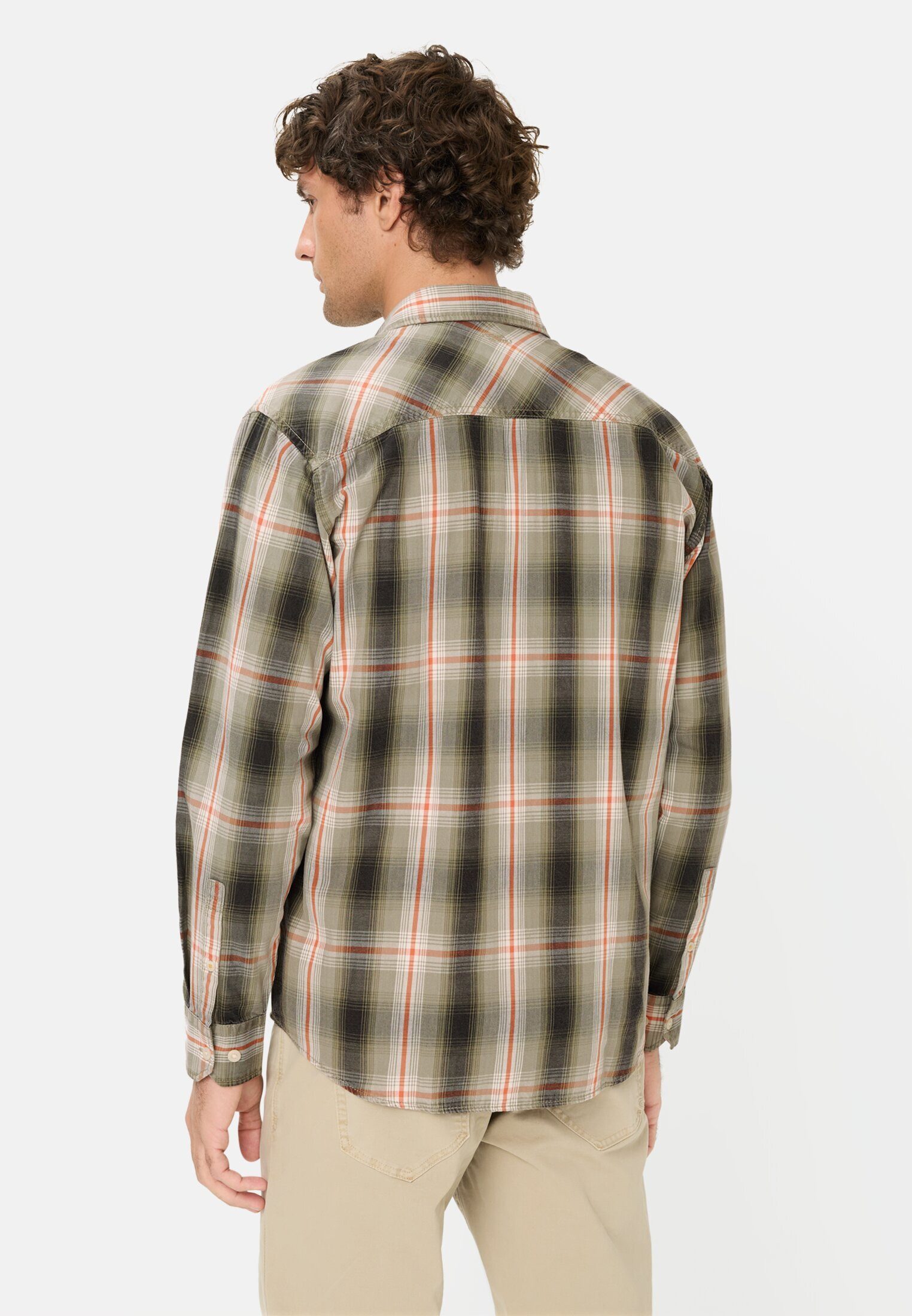 camel active Langarmhemd mit Brusttasche Langarm Kentkragen