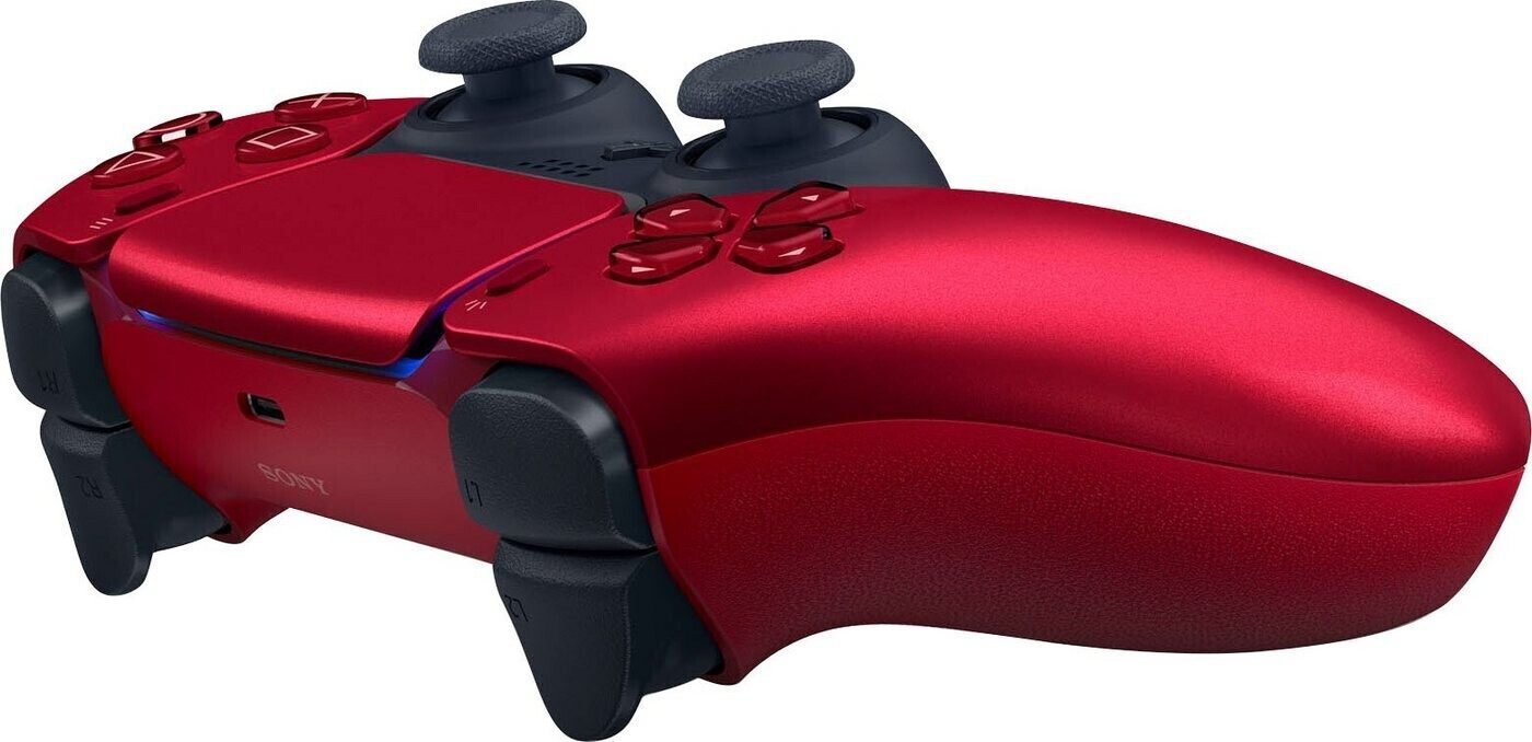 Playstation PS5 DualSense Wireless Controller Volcanic Red + SA DualSense Wireless-Controller (inkl. 2x Stickabdeckung/Schutz (Farbe zufällig)