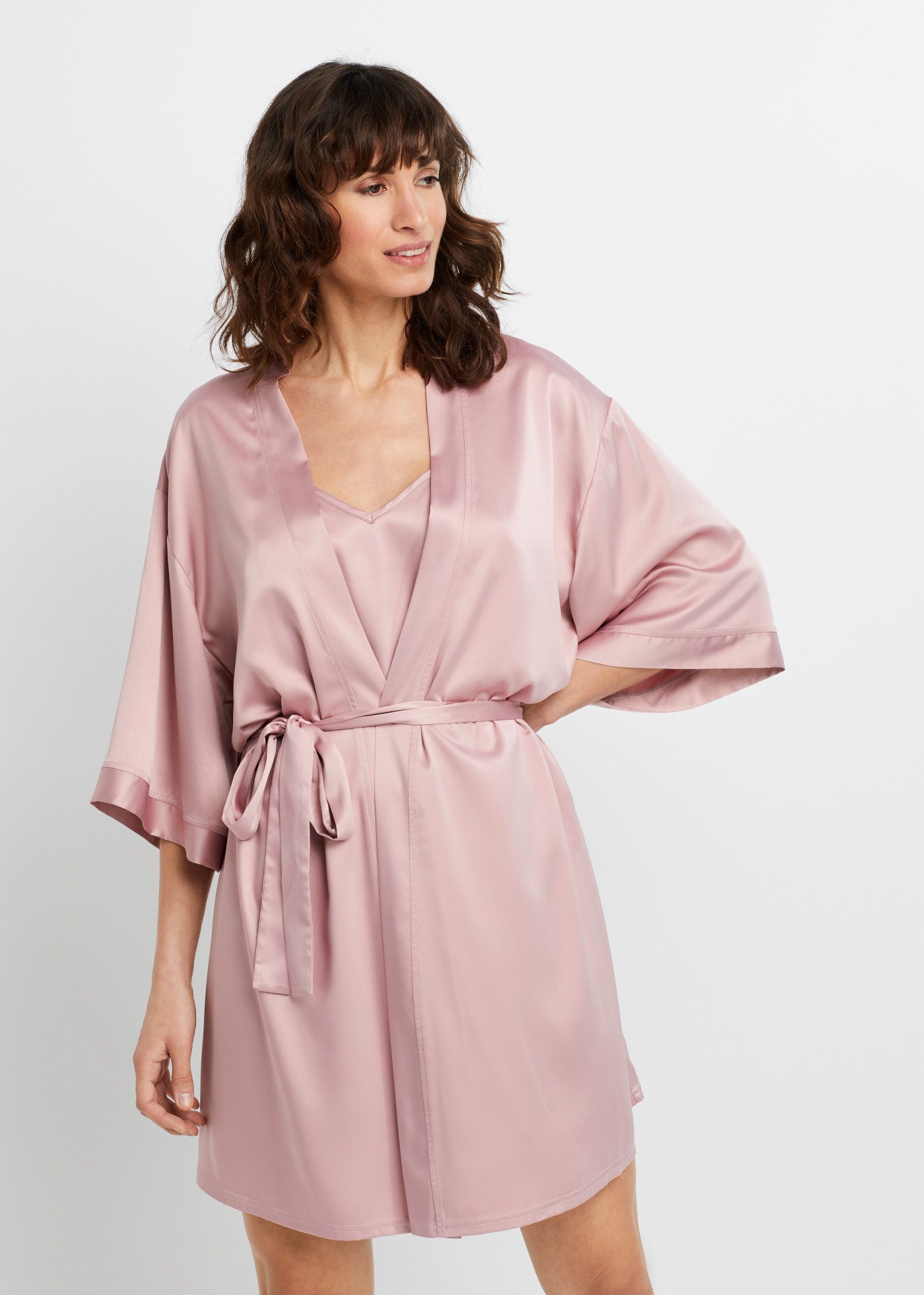 bonprix Kimono, Kurzform, Gürtel, im Kimono-Stil mit Negligé