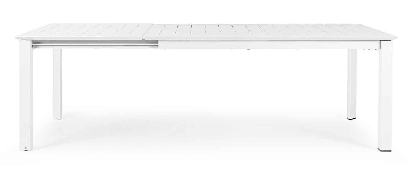 Bizzotto Esstisch Konnor mit Ausziehfunktion, 160-240x100 cm, Weiß, Geeignet für 8-10 Personen