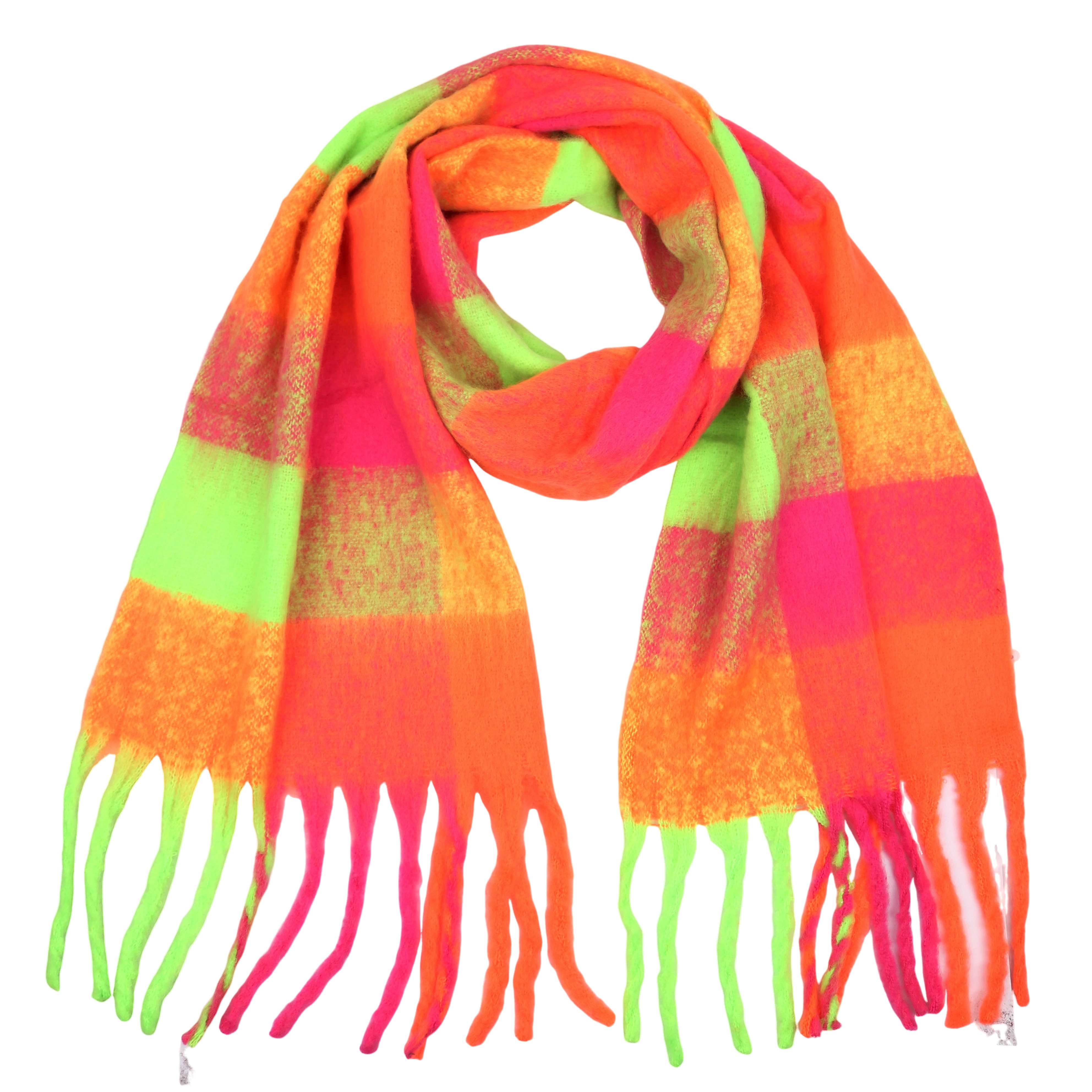 MIRROSI Modeschal weicher und warmer Schal Karomuster mit Fransen, 42x200cm günstig online kaufen