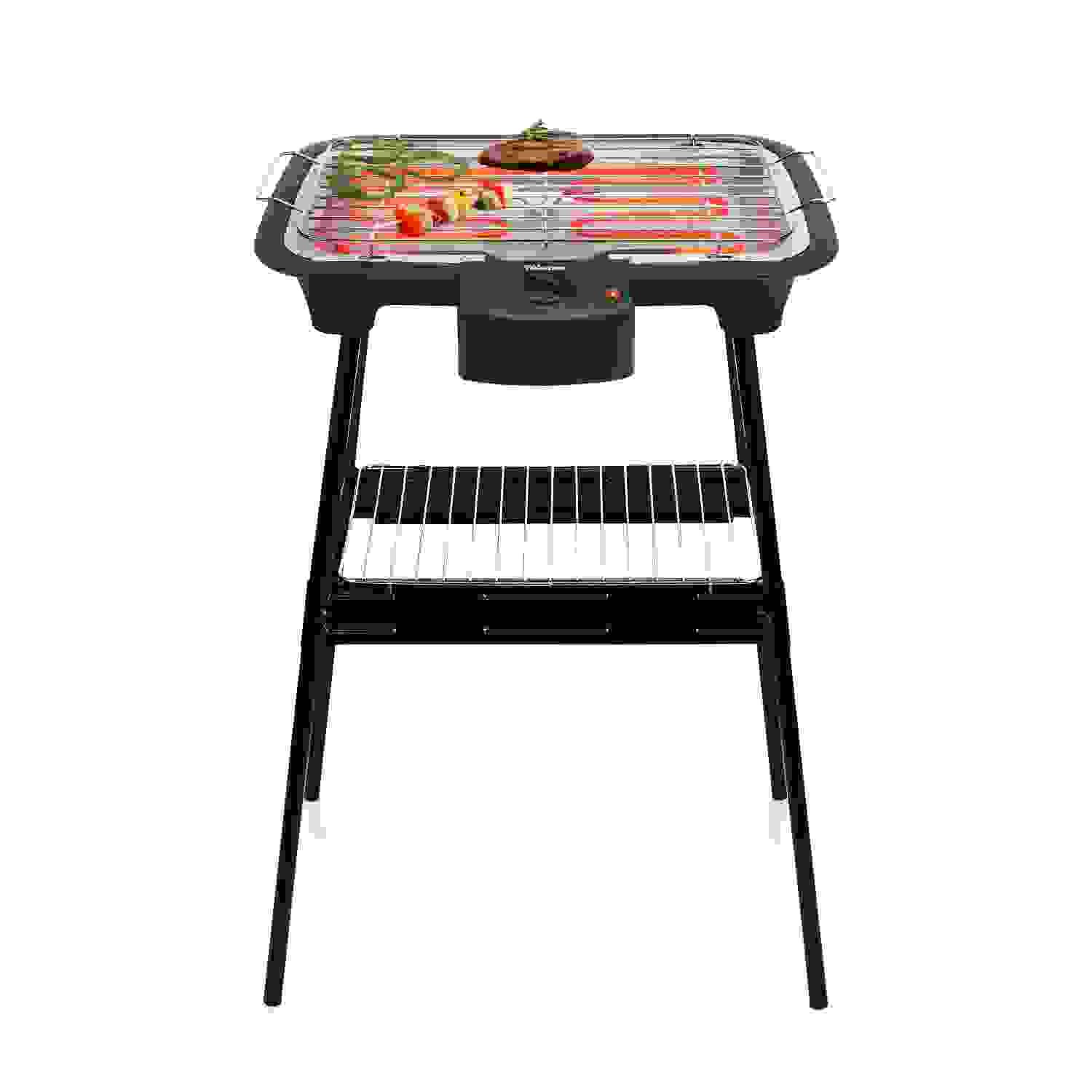 Tristar Elektrogrill Tristar BQ-2883 Elektrogrill – Mit Ständer – Tisch- und Ständermodell, 2000 W, 38 x 22 cm - Auch als Tischgrill zu verwenden