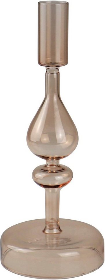 Leonique Kerzenleuchter Jenelle (Set, 2 St), Stabkerzenhalter aus Glas,  Höhe ca. 24 cm