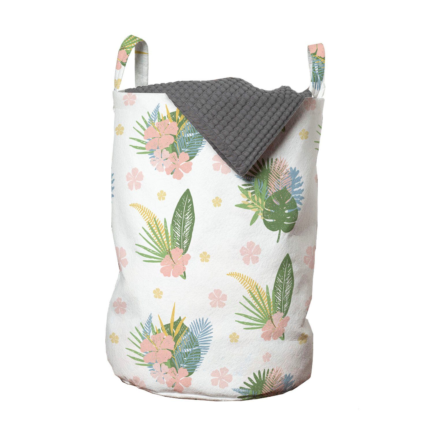 Abakuhaus Wäschesäckchen Wäschekorb mit Griffen Kordelzugverschluss für Waschsalons, Philodendron Sommer Tropic