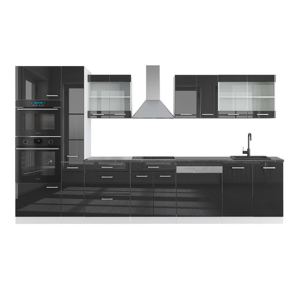 Vicco Küchenzeile R-Line, Anthrazit Hochglanz/Weiß, 350 günstig online kaufen