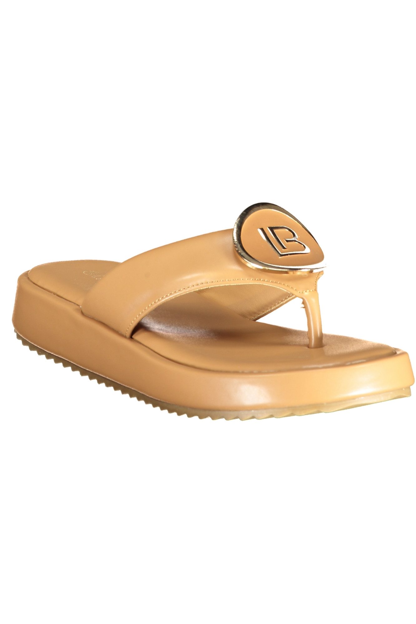 Laura Biagiotti Zehentrenner Elegante Damensandalen Beige mit Logo und